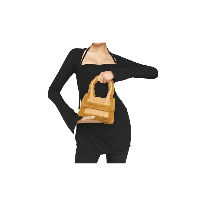 Jacquemus Wool Handbag Small Size Women's Khaki-4