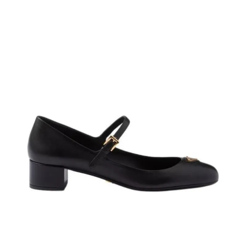 PRADA Chunky Heel Mary Jane Shoes 3.5cm Women's Black-1