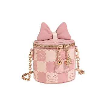 TOUTOU Maltese Collaboration PU Shoulder Bag Small Size Women's Light Snow Strawberry Pink
