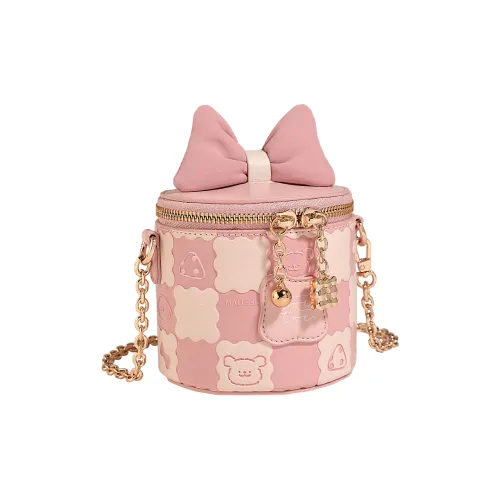 TOUTOU Maltese Collaboration PU Shoulder Bag Small Size Women's Light Snow Strawberry Pink