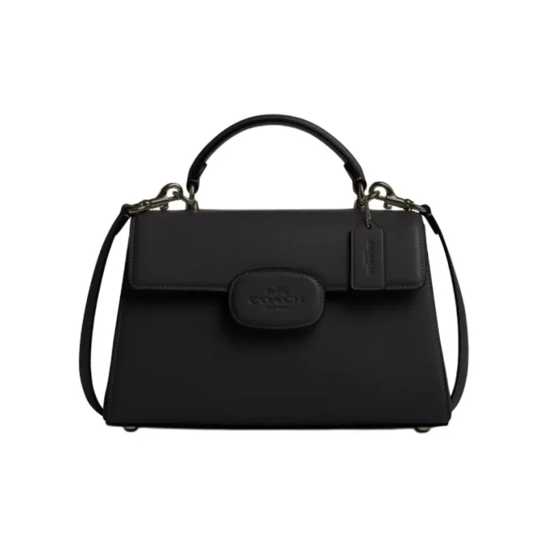 COACH Eliza Refined Calfskin Shoulder Bag, Crossbody Bag, Handbag Women's Black-0