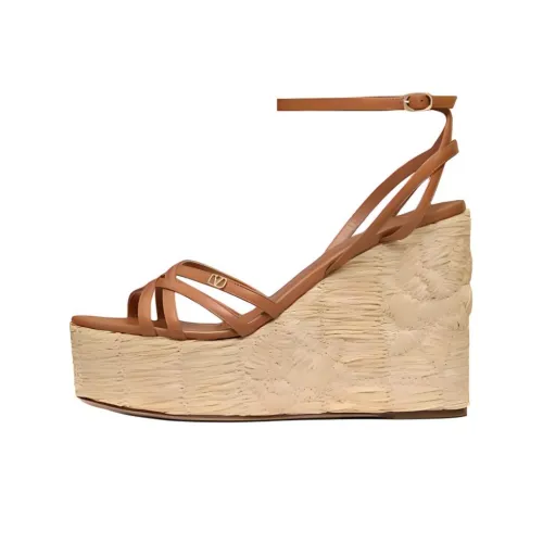 Valentino Raflower Strap Sandals 12cm Women's Umber