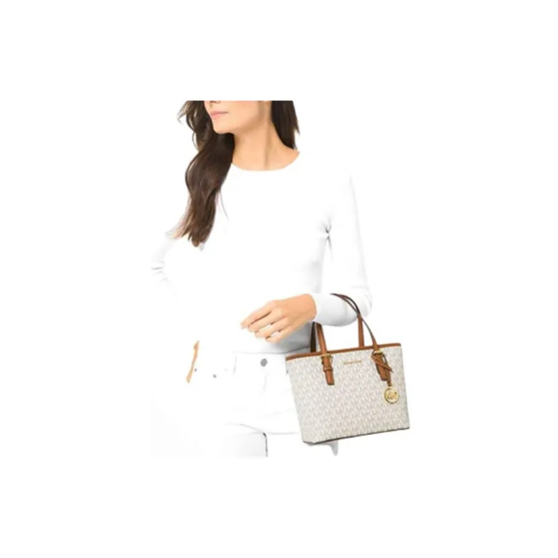 MICHAEL KORS Jet Set Travel Extra Small Logo Top Zip Tote Bag-8