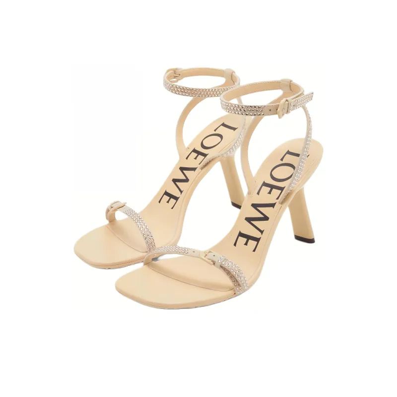 LOEWE Petal One Strap Sandals 9cm Women's Beige-2