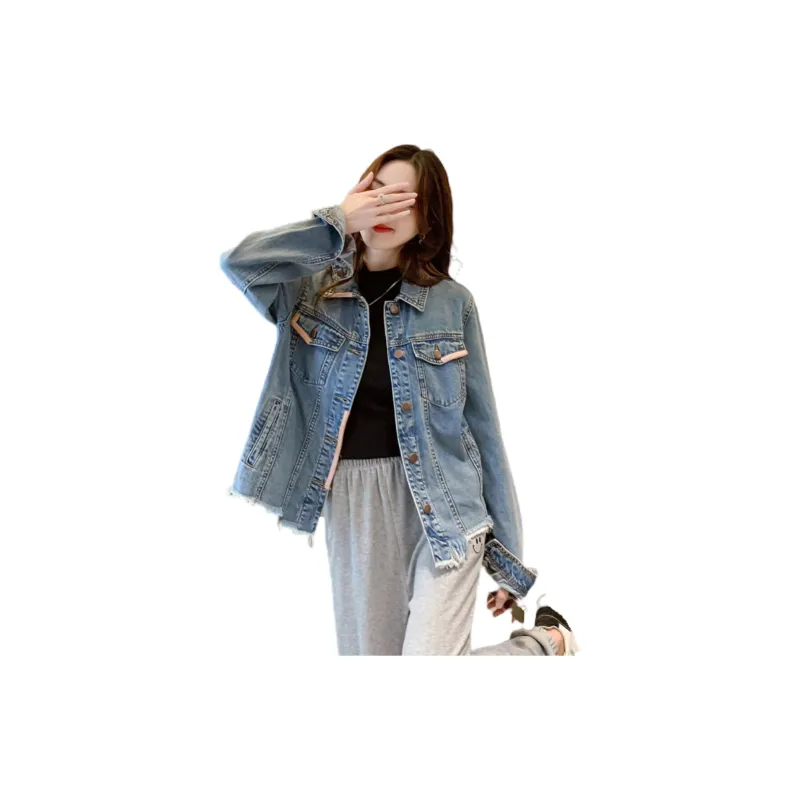 JEANSWEST Denim Jackets Women's Light Blue-3