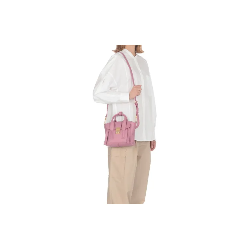 3.1 Phillip Lim Pashli Litchi Grain Cow Leather Shoulder Bag Crossbody Bag Handbag Mini Women's Lilac-3
