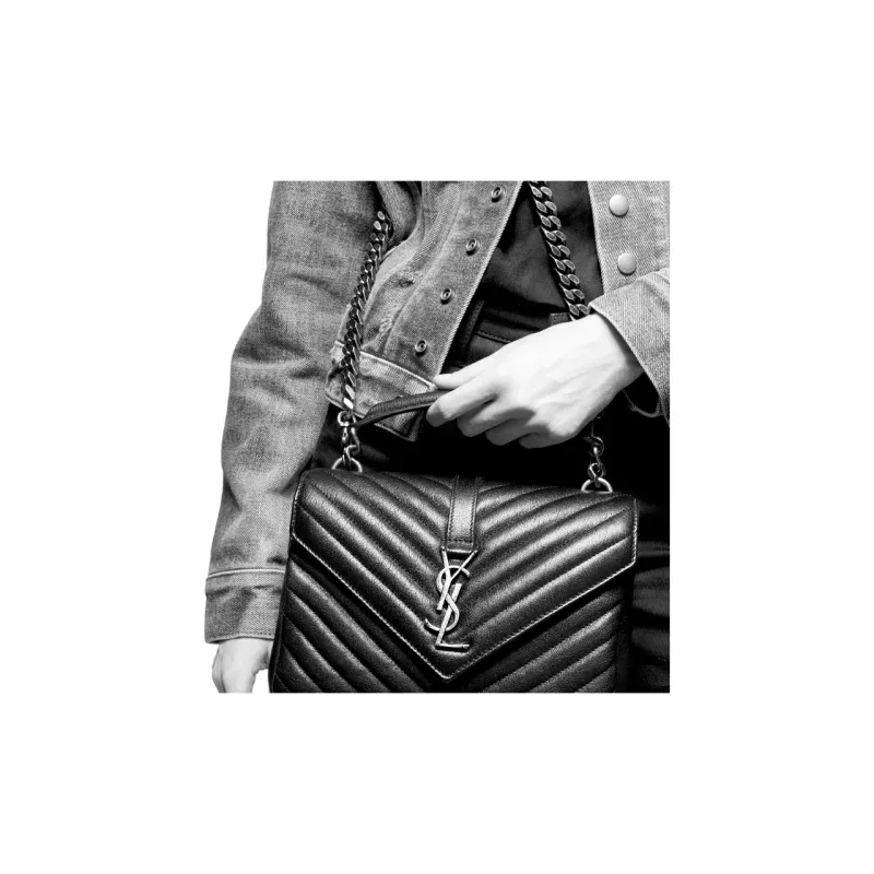 SAINT LAURENT Sheepskin Handbag, Shoulder Bag, Crossbody Bag Medium Size Women's Black-7