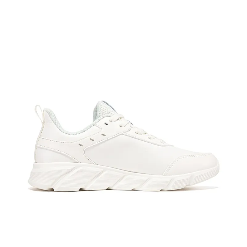 Erke Lightweight Anti-Slip Low-Top Casual Running Shoes Women's White Purple-2