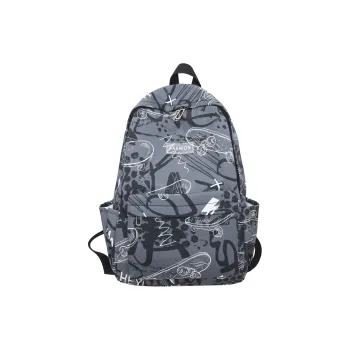 Kaka Tree Nylon Backpack Unisex White/Yellow/Green/Orange