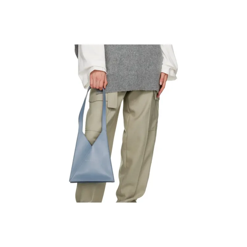 MM6 Maison Margiela Cow Leather Handbag, Shoulder Bag Women's Blue-4