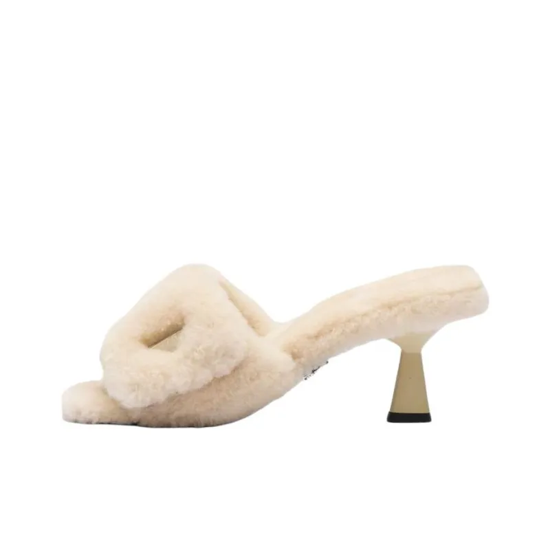 PRADA 65mm Triangle-logo Shearling Mules-0