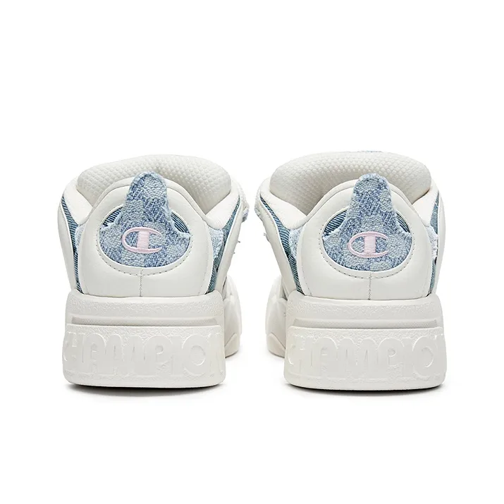 Champion Puffed Donut Low-Top Skateboard Shoes Women's Light Blue-4