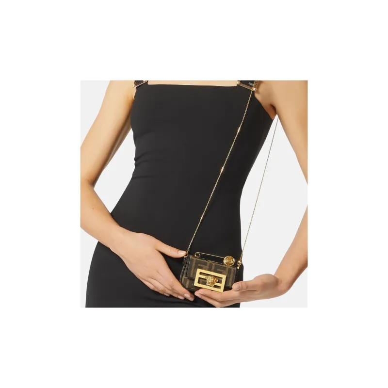 FANSIZHE FENDI Collaboration Cotton With Polyester Crossbody Bag, Shoulder Bag Women's Brown-4