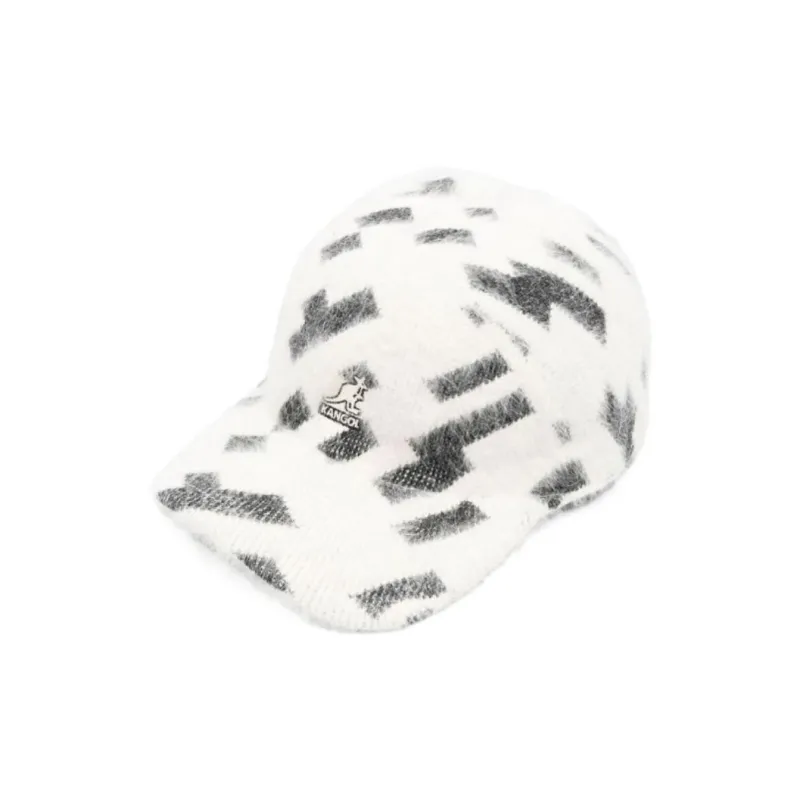 KANGOL Angora Wool Baseball Caps Unisex White/Black-0