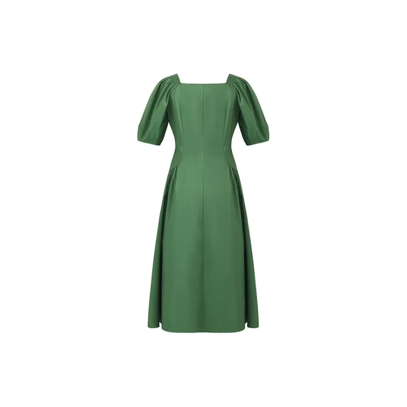 GOELIA Short Sleeved Dress Women's Forest Green-1