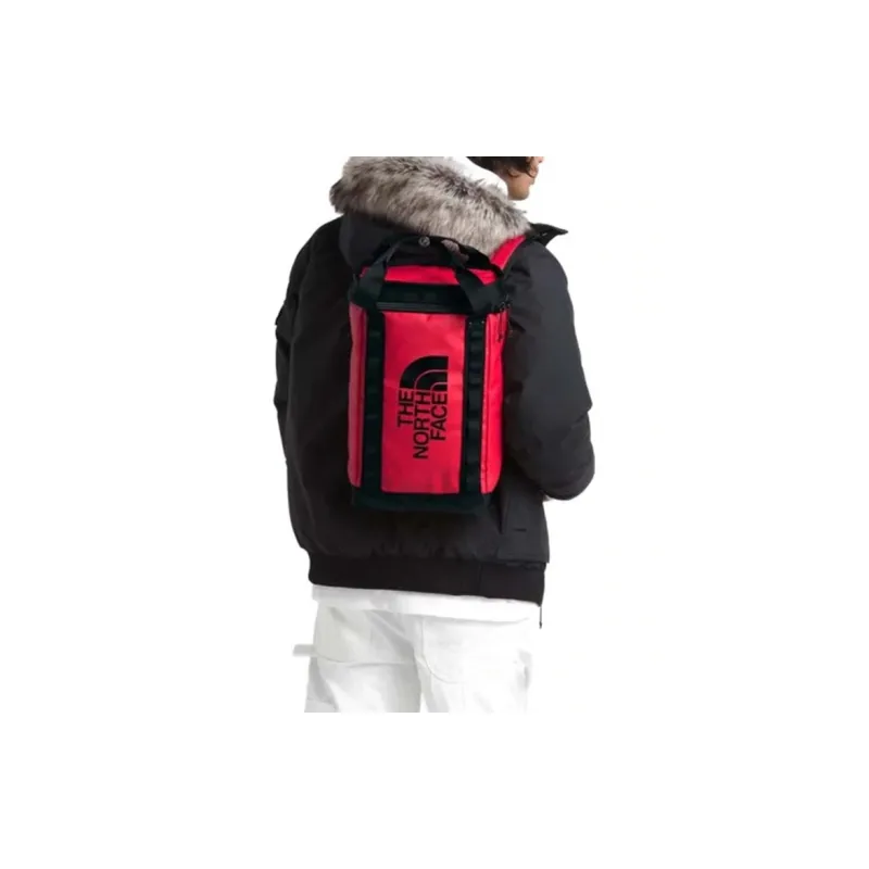 THE NORTH FACE Nylon Bucket Bag Backpack Regular Unisex Black Red-3