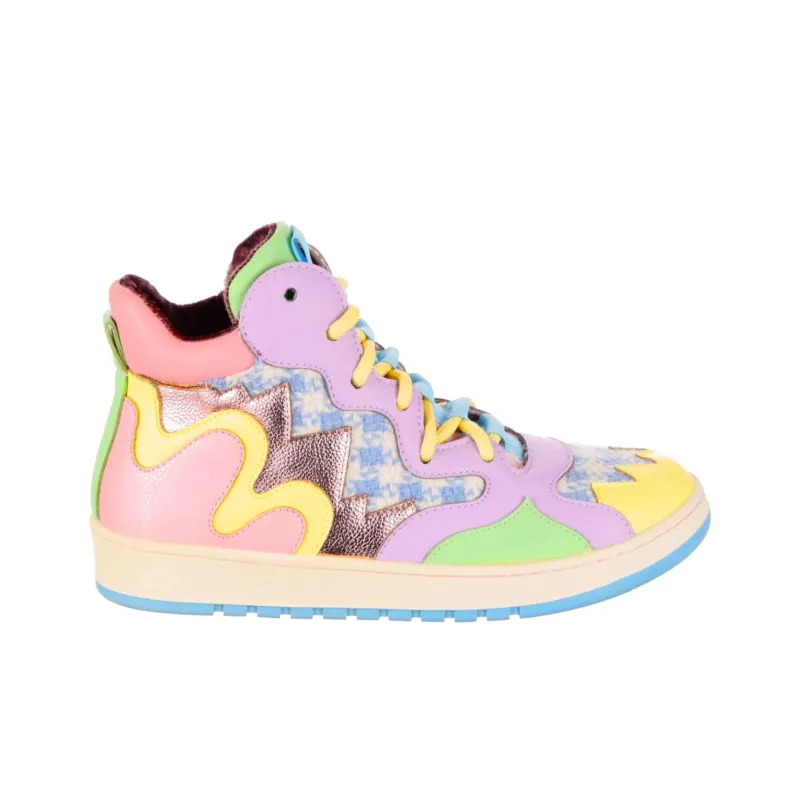 IRREGULAR CHOICE High-Top Skateboard Shoes Unisex Pink-1