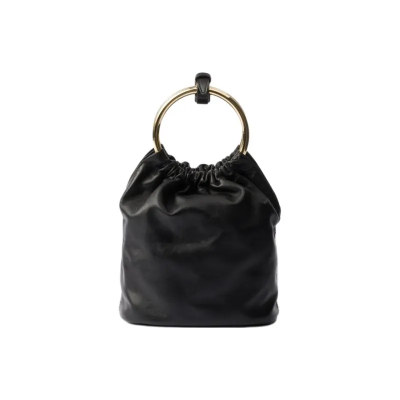 PRADA Nappa Leather One Shoulder Handbag Mini Women's Black-2