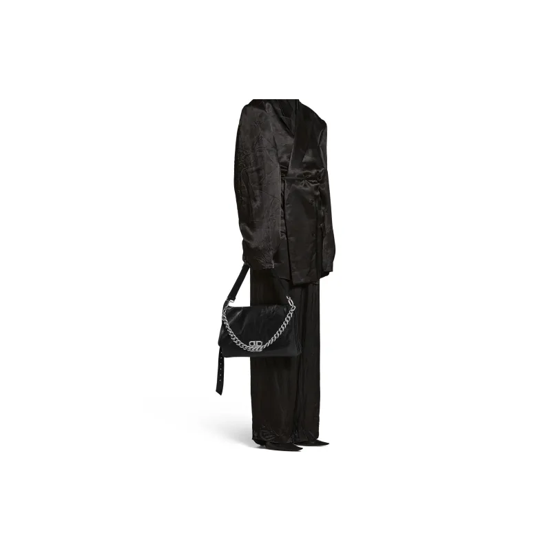 Balenciaga Bb Soft Large Flap Bag Black-7