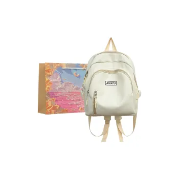 BRINCH Nylon Backpack Women's White/Pink/Yellow/Green/Black