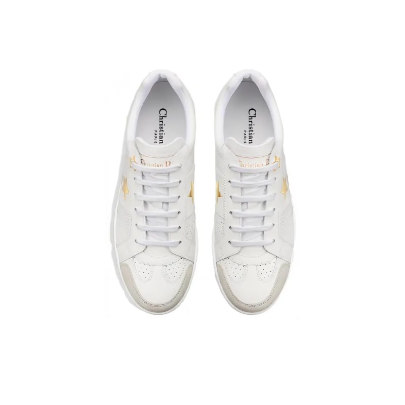 DIOR Star Platform Shoes Low Top Stylish Skateboarding Shoes Women's White-3