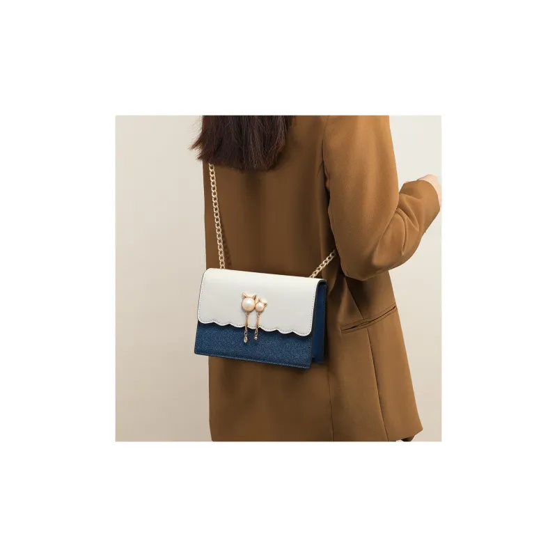 PT'SON Synthetic Leather Shoulder Bag Crossbody Bag Small Square Bag Regular Women's Royal Blue-2
