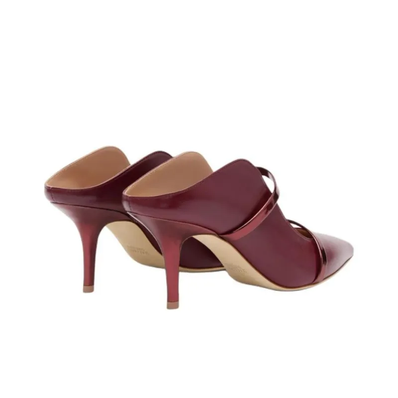 Malone Souliers Maureen Closed Toe Slippers 7cm Women's Red-3