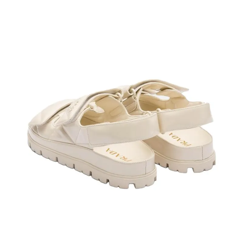 PRADA Women's Padded Nappa Sandal 'Desert Beige'-4