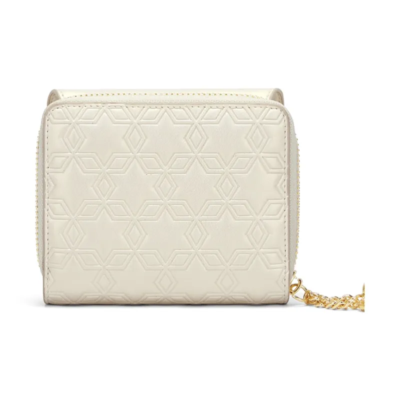 CNOLES Pearlescent Cow Leather Wallet Coin Purse Handheld Regular Women's Iridescent White-1