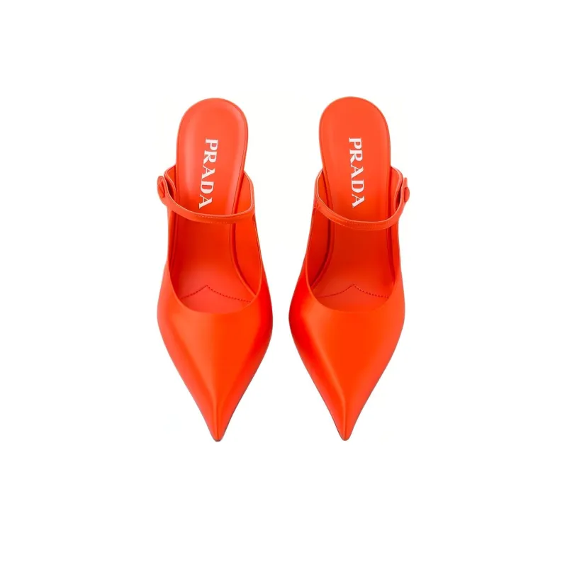 PRADA Pointed Satin Mules-4