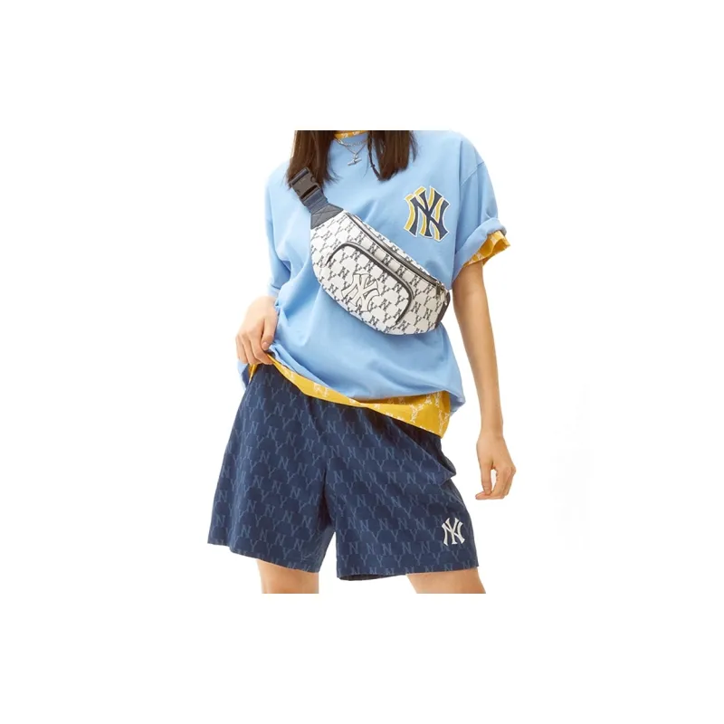 MLB Monogram Collection Nylon Fanny Pack Shoulder Bag Crossbody Bag Regular Unisex White Blue-6