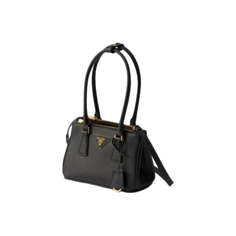 PRADA Saffiano Leather Portable Crossbody Bag Shoulder Bag Mini Women's Black-1