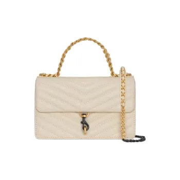 REBECCA MINKOFF Edie Genuine Leather Handbag Shoulder Bag Crossbody Bag Mini Women's White