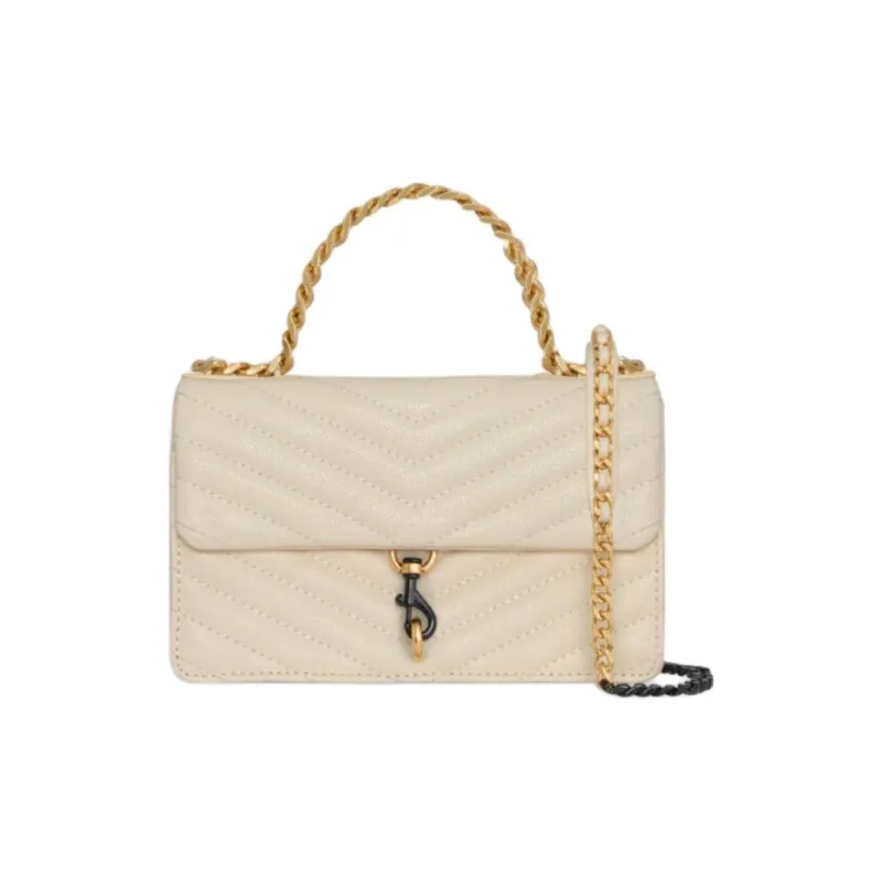 REBECCA MINKOFF Edie Genuine Leather Handbag Shoulder Bag Crossbody Bag Mini Women's White-0
