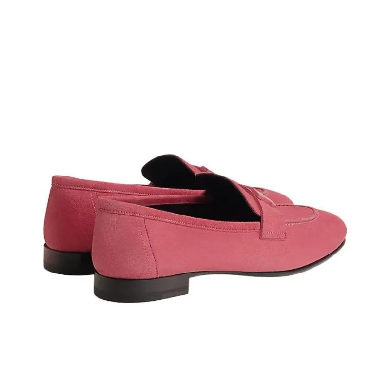 HERMES Paris Loafers Women's Pink-3