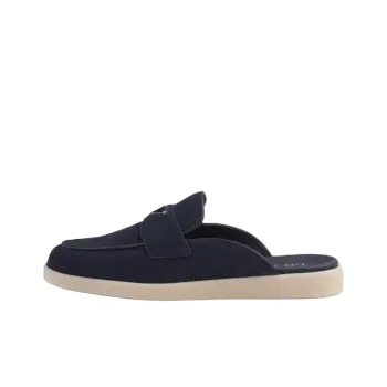 PRADA Triangle logo Backless Suede Loafers