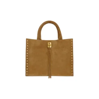 REBECCA MINKOFF Suede Leather Tote Bag Shopping Bag Handbag Small Size Women's Honey