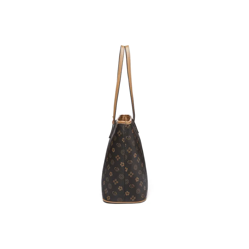 RED DRAGONFLY PVC Shoulder Bag Tote Women's Brown-5