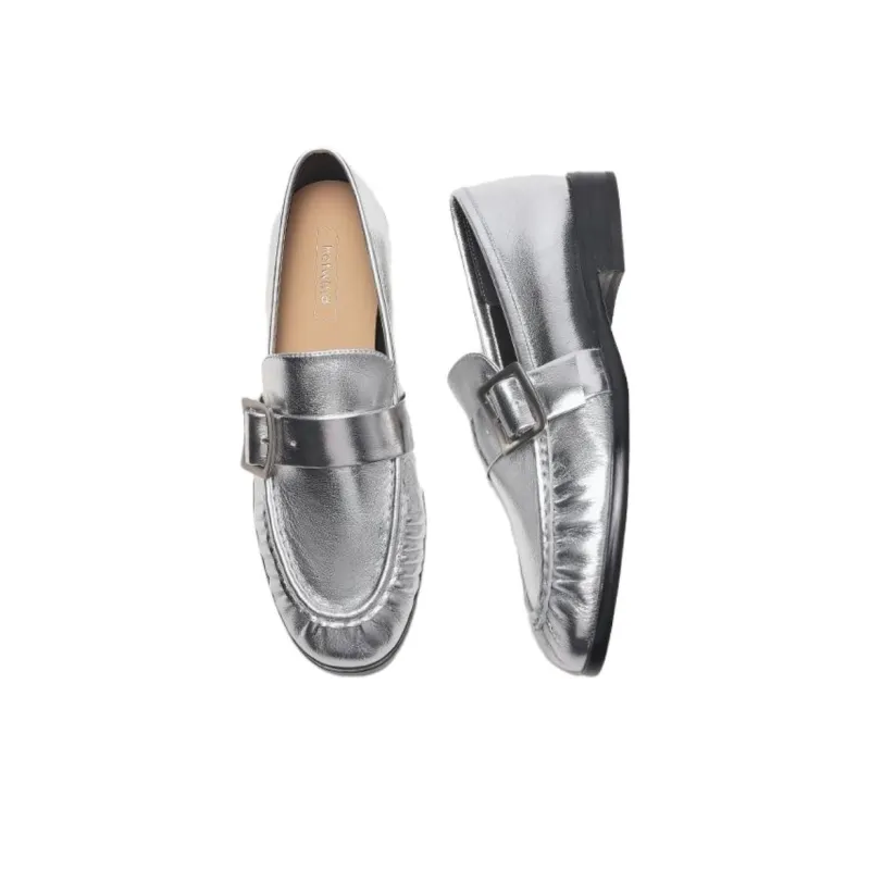 Hotwind Loafers 2.5cm Women's Silver-3