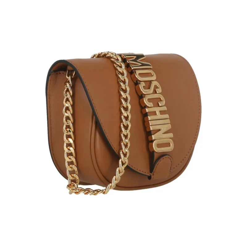 MOSCHINO Leather Crossbody Bag Shoulder Bag Women's Brown-1