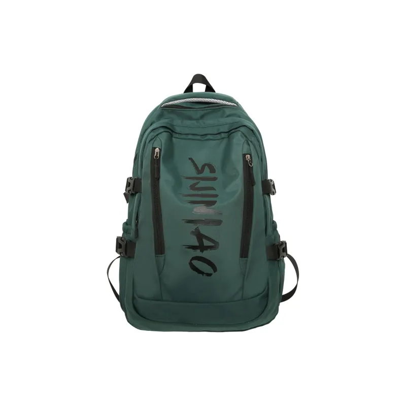 Parker Bear Nylon Backpack Unisex Black/Gray/Red/Green/White-5