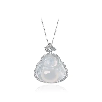With The Heart Of The Jade Chalcedony Necklaces Women's