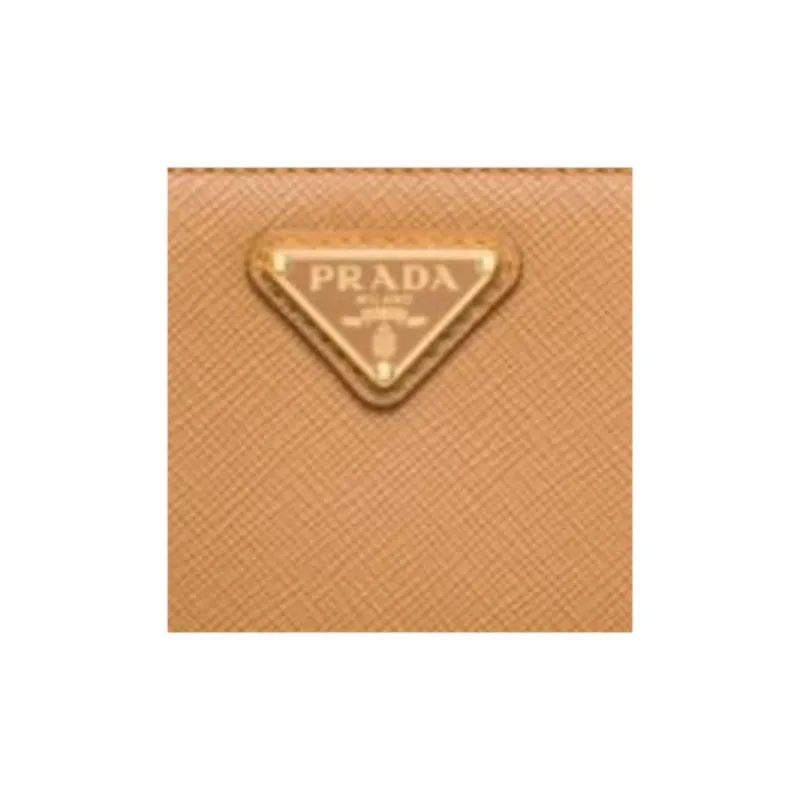 PRADA Saffiano Leather Wallet Small Size Women's Natural-4