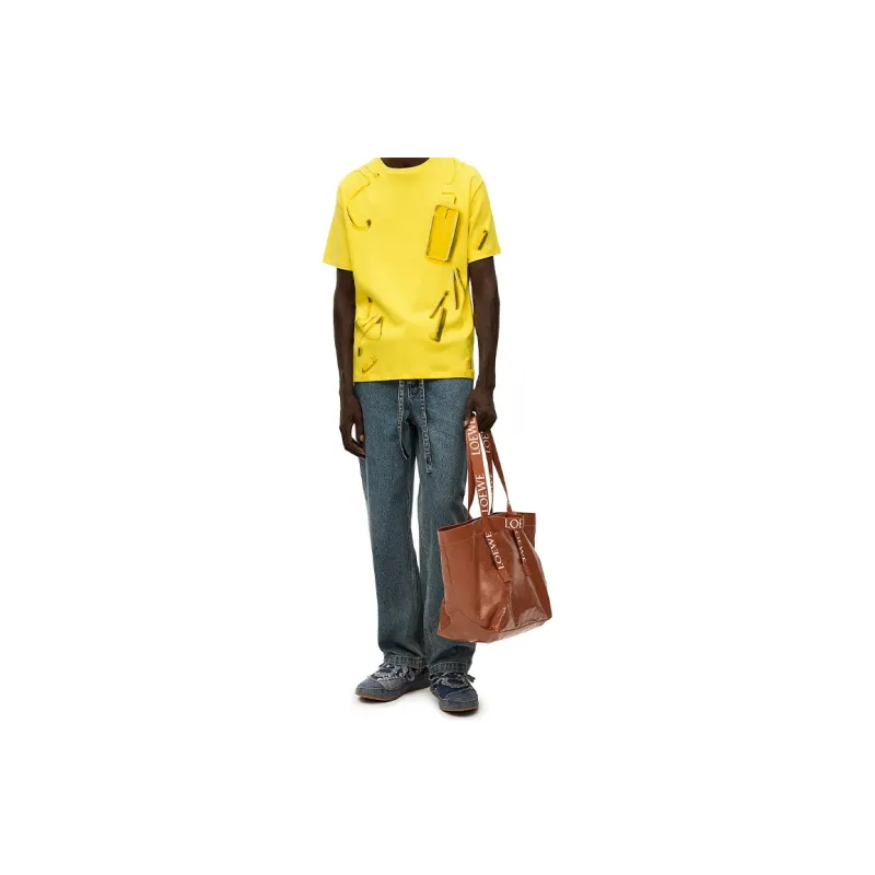 LOEWE Fold Shopper In Paper Calfskin Tan-6