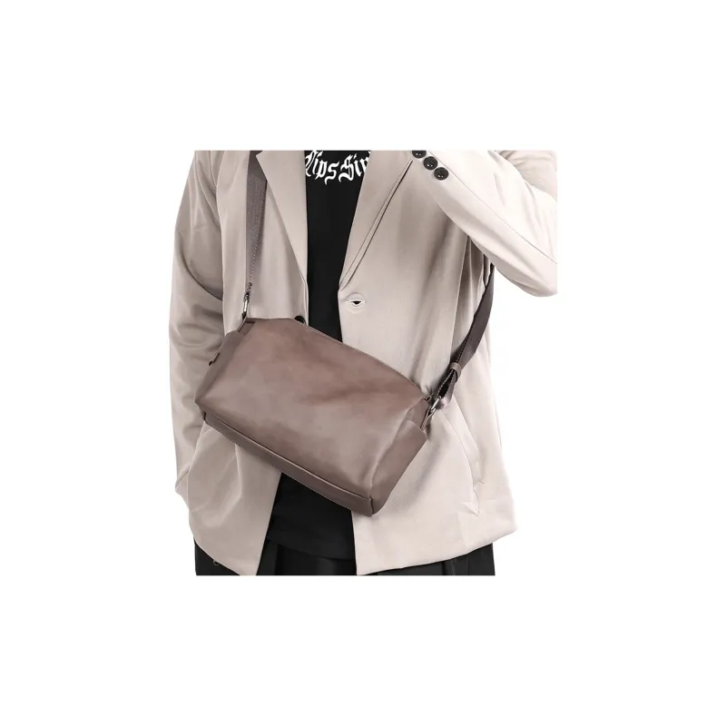 Slazenger PU Adjustable Strap Street Style Shoulder Bag Crossbody Bag Regular Unisex Black/Dark Gray/Khaki-9