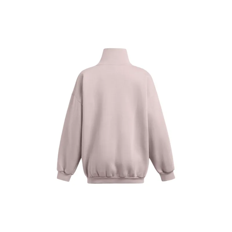 Under Armour Icon Fleece Oversized Mock Crew Sweatshirt Women's Lyle Gray-1