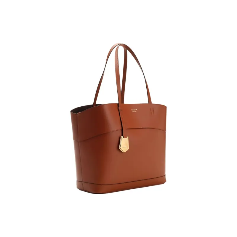 FERRAGAMO Leather Tote Bag Shopping Bag Shoulder Bag Handbag Medium Size Women's Red Brown-1