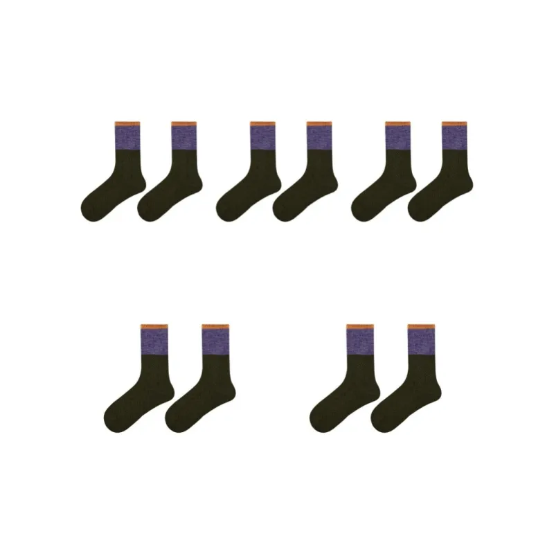 Vine Color Mid Calf Socks Women's 5 Pack-15