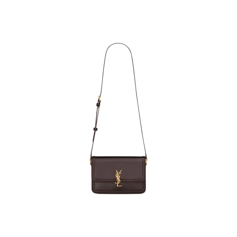 SAINT LAURENT Cow Leather Shoulder Bag, Crossbody Bag Medium Size Women's Dark Chestnut-0