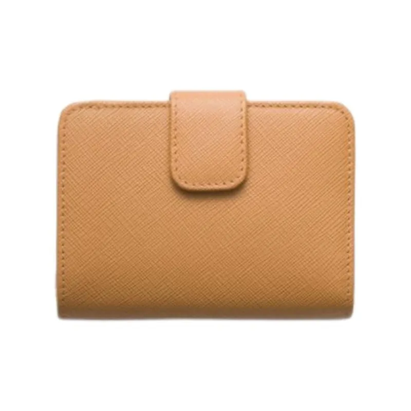 PRADA Saffiano Leather Wallet Small Size Women's Natural-1